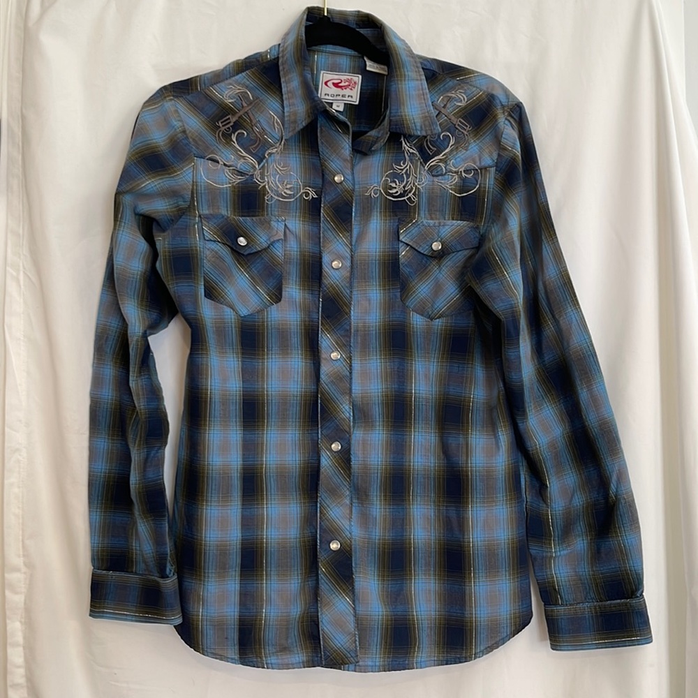 Plaid Button-Up Women's Top
